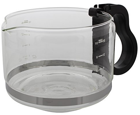 Codiac 340059 Ersatz-Glaskanne für Philips Kaffeemaschine, Glas, Schwarz