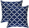 TreeWool Dekorativer Kissenbezug (45 x 45 cm, Marineblau) Trellis Design 100% Baumwolle (2er Pack)