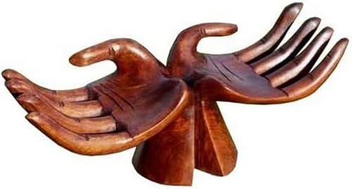 Hand Paar breit abstrakt Holz Schale Skulptur Dekoration Hand07
