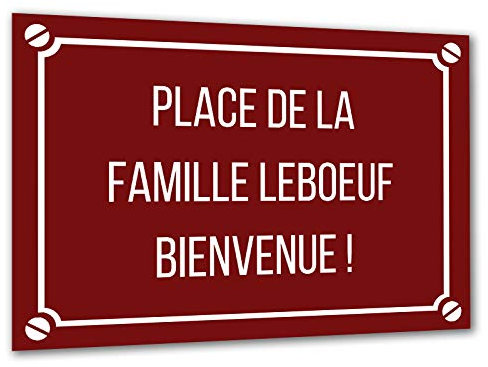 Amikado - Fausse Plaque de Rue en Aluminium personnalisée à votre nom (Bordeaux) Deco Originale Cadeau personnalisé