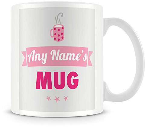 MUGGZ Personalised Name Mug – Add Name – Gift for Work, Friends, Family - Pink