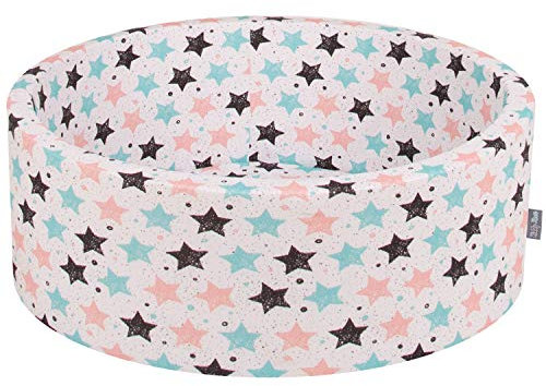 KiddyMoon 90X30cm/KEINE Bälle Kinder Bällebad Mit Bällen Spielbällebad Mehrfarbig EU, Ecru: Rose-Perle-Transparent