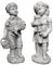 gartendekoparadies.de Set Junge und Mädchen, Steinfigur H. 42/43 cm, 12 kg, Grau, frostsicher aus Steinguss für Außenbereich