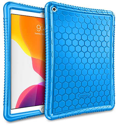 FINTIE Cover per iPad 10.2 Pollici 9a / 8a / 7a Generazione (2021 2020 2019) - [Serie Honey Comb] Leggera Case Protettiva Custodia Antiurto in Silicone, Blu