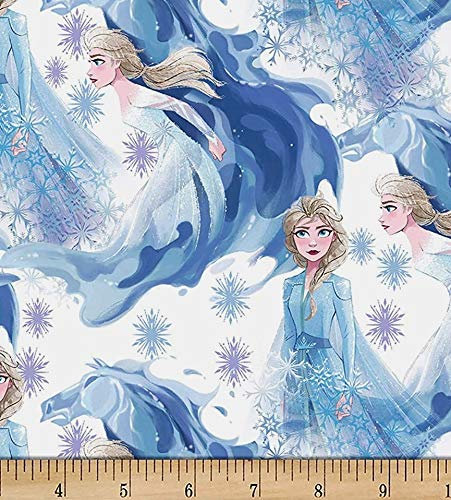 Disney Frozen Cotton Fat Quarter – Elsa in Her Element (ideal zum Quilten, Nähen, Bastelprojekte, Wurfkissen und mehr) 45,7 x 55,9 cm, Fat Quarter (2 Stück)