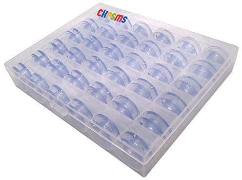 CKPSMS Marke - # 4114401 Kunststoffspule (beide Seiten sind flach) Kompatibel mit Husqvarna Viking Nähmaschine (36Stück+BOX)