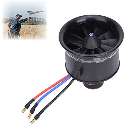 Vbest life EDF 64mm 11-Blade Fan Propeller Tube with Brushless Motor for RC Remote Control Model Aircraft/Drone Accessories(KV 3500 4S EDF)