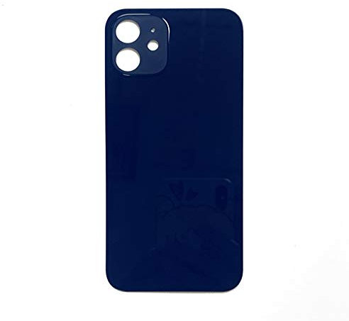 fonefunshop Coque arrière en verre uni bleu pour iPhone 12