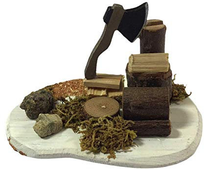 Melody Jane Puppenhaus Axt Hacken Holz Brennholz Miniatur Garten Yard Arbeit Zubehör 1:12