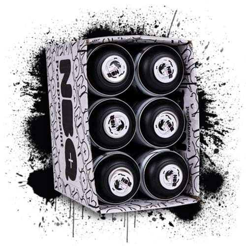 NBQ Pack de pintura en spray acabado mate Street Art restauración decoración DYV Graffiti baja presión (negro, 12)