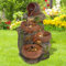 Fontaine de Jardin avec Lumière LED 230 V JARRES en Terre Cuite dans Le Rocher Cascade d'eau pour Jardin, Terrasse, Salon, Balcon