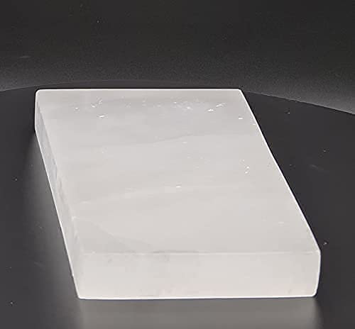 Extra Large Selenite Charging Plate 20cm x 10cm, Large Crystal Charging Plate, 20mm Thick Charging Plate, Therapeutic Selenite Crystal, Healing Crystal, Great for Charging Crystals