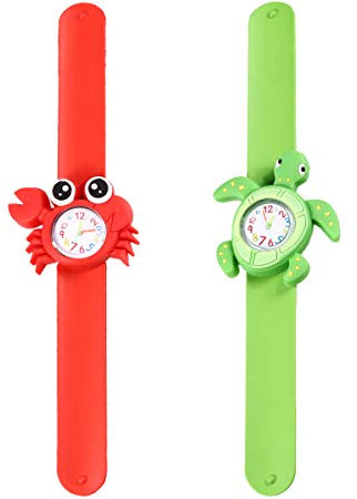 UKCOCO 2st Silikon-schlaguhr Schlagbanduhr Baby Uhr Sport-Armbanduhr Ohrfeigenarmbanduhr Tier Anschauen
