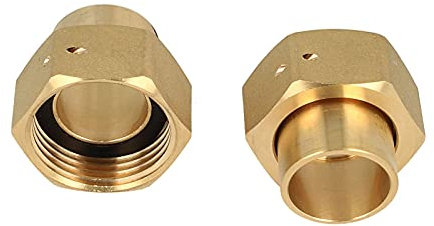 Schlösser Wasserzähler Verschraubungs Set mit 15 mm Lötmuffe x 3/4 Zoll Überwurfmutter - ms-blank - 0022451500001