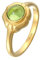 Elli PREMIUM Ring Damen Cabochon Grün Klassisch mit Peridot Edelstein in 925 Sterling Silber vergoldet