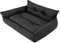 DOGGY Hundebett Haustierbett Hundeliege Gesteppt Hundekissen Bett Sofa Hundematratze Tierbett Hundesofa Matratze, Schwarz Ökoleinen, XL - 82 x 63 cm