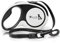 BLUZELLE 5m Rollleine mit Reflektor-Streifen für Mittlere & Große Hunde bis 50kg, Ausziehbare Hundeleine mit 360° Karabiner-Haken, Zuverlässige EIN-Hand Bremse Nylon-Gurt Ergonomischer Griff, Größe:L