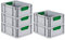 PROREGAL SuperSparSet 5x Eurobox NextGen Color | HxBxT 17x30x40cm | 16 Liter | Griffe grün geschlossen | Glatter Boden | Eurobehälter, Transportbox, Transportbehälter, Stapelbehälter