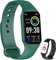 IOWODO Montre Connectée Femme Homme, Smartwatch, Montre de Sport, Étanche,Oxymètre Podomètre,Cardiofrequencemètre, Calories,Fitness pour Android iOS avec (Vert)