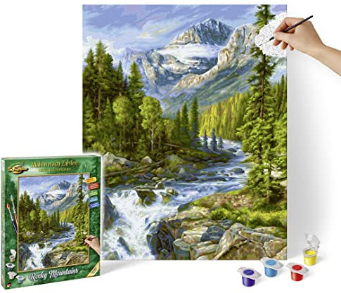 Schipper 609130883 Malen nach Zahlen – Rocky Mountains - Bilder malen für Erwachsene, inklusive Pinsel und Acrylfarben, 40 x 50 cm