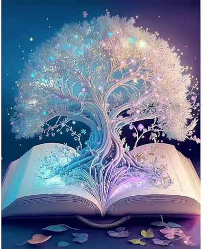 Diamond Painting Erwachsene und Kinder, 5D Diamant Painting Bilder landschaft Set, DIY Diamant Crystal Arts Craft Cross Stickerei Malerei Kits Home Wand Décor (Baum 30x40cm)
