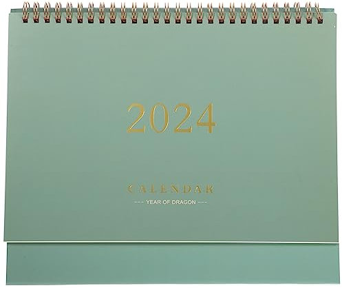 TOYANDONA Calendrier De Bureau 2023 Juillet 2023- Décembre 2024 Calendrier De Bureau Délicat 10. 02X8. 25X3. 14 Pouces (Vert)