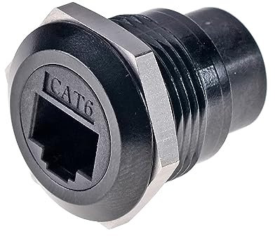 HangTon 2pack RJ45 Cat6 Panel Sockel Koppler Ethernet Netzwerk wasserdicht kreisförmig Bulkhead Pass-Through Connector, Inline Kabel Chassis Buchse zu Buchse