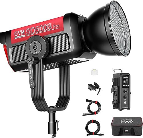 GVM PRO 500W LED Videoleuchte Studiolicht mit APP Steuerung, COB Bi-Color Bowens Studio LED Dauerlicht Fotografie 61600Lux/1m 2700K-6800K CRI/TLCI97+ 12 Effekte für Portrait Studio, YouTube Streaming