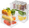 KJIXYUNG Juego de organizadores para frigorífico, organizadores transparentes apilables, cajas organizadoras para frigorífico, armario, despensa, aperitivos, latas, cocina, sin BPA