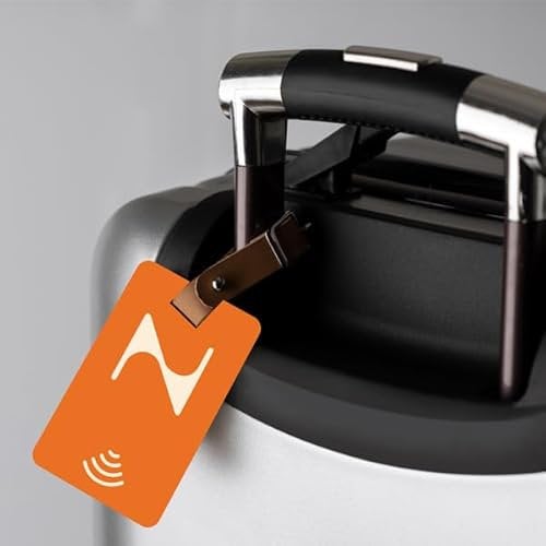 Nearo | Smart Gepäckanhänger | Digital | NFC | QR Code | Personalisierung | Kostenloser Service ohne Abonnement | iPhone und Android kompatibel | Orange