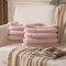 Yaertun 2er Set gestreifte Kissenbezug 30x50cm Rosa dekorative Kissenbezüge Sofakissen Dekokissen Wurfkissenbezug zierkissenbezug plüsch Kunstfell Kissenhülle Schlafzimmer Wohnzimmer