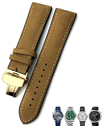 RORFFK 20mm 21mm 22mm Leder Uhrenarmband Schwarz Braun Uhrenarmbänder Für Rolex Für Omega Seamaster 300 Für Hamilton Für Seiko Für IWC Für Tissot Armband, 22 mm, Kunststoff, Achat