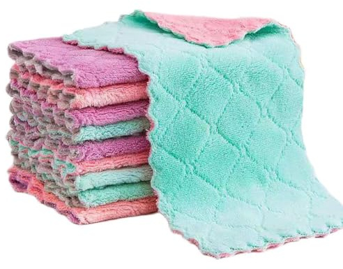 Microfasertücher Mikrofasertücher,10 Stück Reinigungstücher Mikrofaser Wipes Tücher Stark Saugfähig Küche Putzlappen, Universal Putztücher Küchentücher Waschlappen Tücher für Auto,Küche, Bad 30x30cm