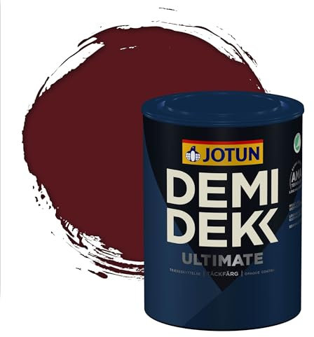 Jotun - Peinture Bois, Lasure Opaque pour Extérieur et Intérieur Satinée - DEMI DEKK CLEAN TECH - RAL 3005 - Rouge Vin - 0,75L