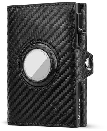 KLOMORE Geldbörse Airtag Herren Klein (Airtag Nicht enthalten) Slim Wallet mit Münzfach RFID Schutz Geldbeutel Portmonee Kartenetui Portemonnaie Kreditkartenetui