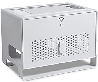 Support Box Internet,Box Rangement,Meuble Box Internet,éTagèRe Flottante Murale Pour Routeur Wifi,éTagèRe Flottante Pour Composants Tv,2 éTages BoîTe De Rangement Moderne à Suspendre,Grande Capacité