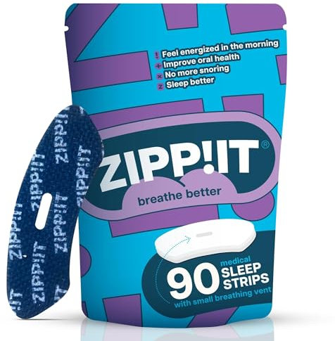Zippit Cinta Bucal para Dormir - 90 piezas anti ronquidos para dormir con ajuste optimizado - mouth tape for sleeping - esparadrapo antirronquidos para tapar la boca con cinta adhesiva por la noche