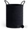 TIMEYARD Wäschekorb Groß, Laundry Basket, Aufbewahrungskorb mit Henkel Kinderzimmer Seil Baumwollkorb Handtuchkorb für Badezimmer Wohnzimmer, Korb für Decken Baby Spielzeug, 38x50cm, Schwarz