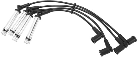 QUARKZMAN Zündleitungssatz Für Ford Fiesta V 1.3 (2001-2010) 4pc | Für Ford KA Schrägheck 1.3/1.6 I 96-08, Für Ford Fiesta Van 1.3 03+ 51 Kw, Schwarz, Silikon, Nickel, Edelstahl