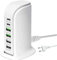 65W 6 Port USB Ladegerät Mehrfach, Geschenke für Familie und Freunde, Geburtstagsgeschenk, USBA Ladestation Desktop Ladegerät Universal Ladegerät für iPhone, Samsung, Pixel(Weiß)