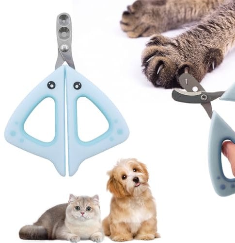 Krallenschere Katzen Schere für Anfänger toll geeignet,Nagelknipser für Katzen,Krallenschere Katzen mit Schutz,Sicherheits Edelstahl Katzennagelschneider für Kleine Hunde Welpen Katzen Mit Datei