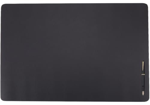 CREATCABIN Schreibtischunterlage Leder Schutz Für Mauspad rutschfest Große Schreibtischunterlage Laptop wasserdichte Schreibunterlage Rechteckige PU Leder Leicht Zu Reinigen Für Büro Schwarz 60x40cm