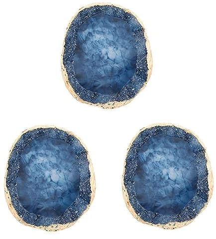 Healvian 3 Pcs Nail Art Palette Agate Resin Display Plate Perfect for Manicure Nail Art Colors Pigments