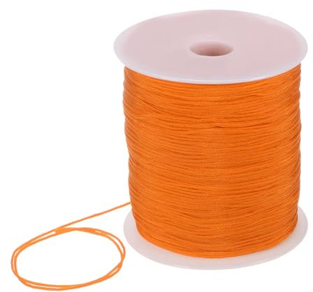 sourcing map 1.5mm Nylon String Cord 150 Yards Nylon Satin String Bracelet String Chinese Knotting Cord Beading Thread for Jewelry Making Braided Necklaces Macrame Trim Craft Neon Orange