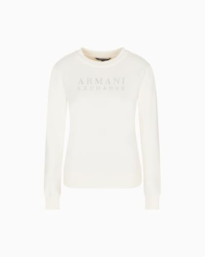 Armani Exchange Damen Long Sleeve Round Collar Front Logo Sweatshirt (1er Pack)