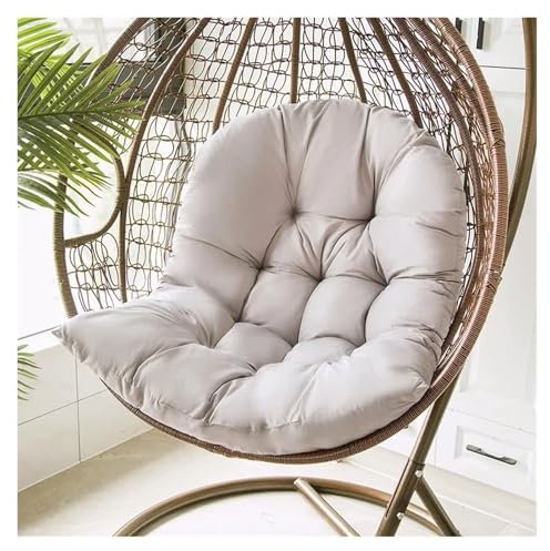REKEELL Hängesessel Kissen Hängematten for Hängekörbe, Schaukelstuhl, Liegekissen, Hängematte, Gartensessel, Kissen for Terrasse, Hof, Strand (Keine Schaukel)(Light Gray,Removable)