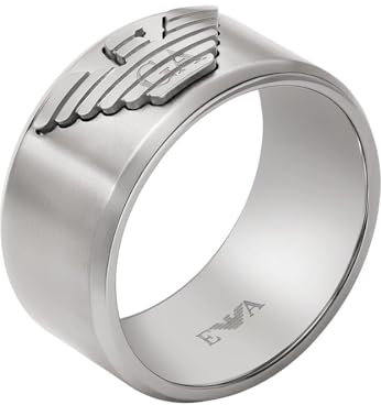 Emporio Armani Herren Silberfarbener Edelstahl Ring, EGS316604011