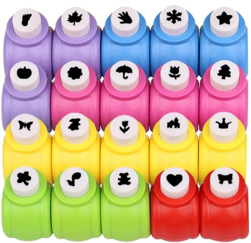 FANXIYA 20 Pcs Perforatrice Scrapbooking, Mini Perforateur Papier Fantaisie, Poinçon Pour Enfants, Idéal Pour Projets DIY, Pour Perforer Des Formes De Fleur, Cœur, Étoile, Feuille, Flocon