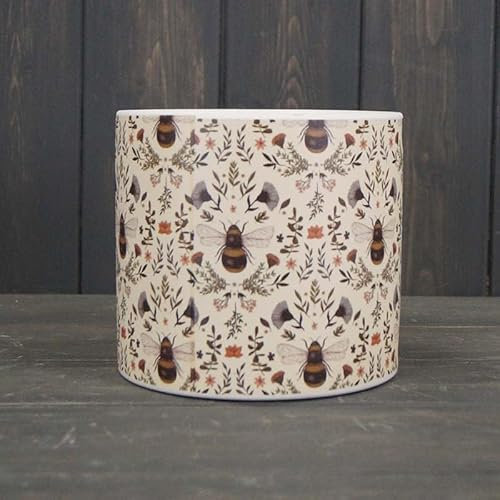 Fyne-Finds Ceramic Botanical Bee Plant Pot 14cm,5inch Planter Flower Herb Home Decorative