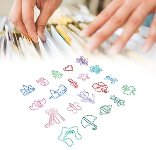 100 Stück Büroklammern in Tierform, beschichtet, verschiedene Farben, niedlich geformte Lesezeichen, Büroklammern für Studenten, Party, Einladungskarte, Lehrer, Scrapbooks,